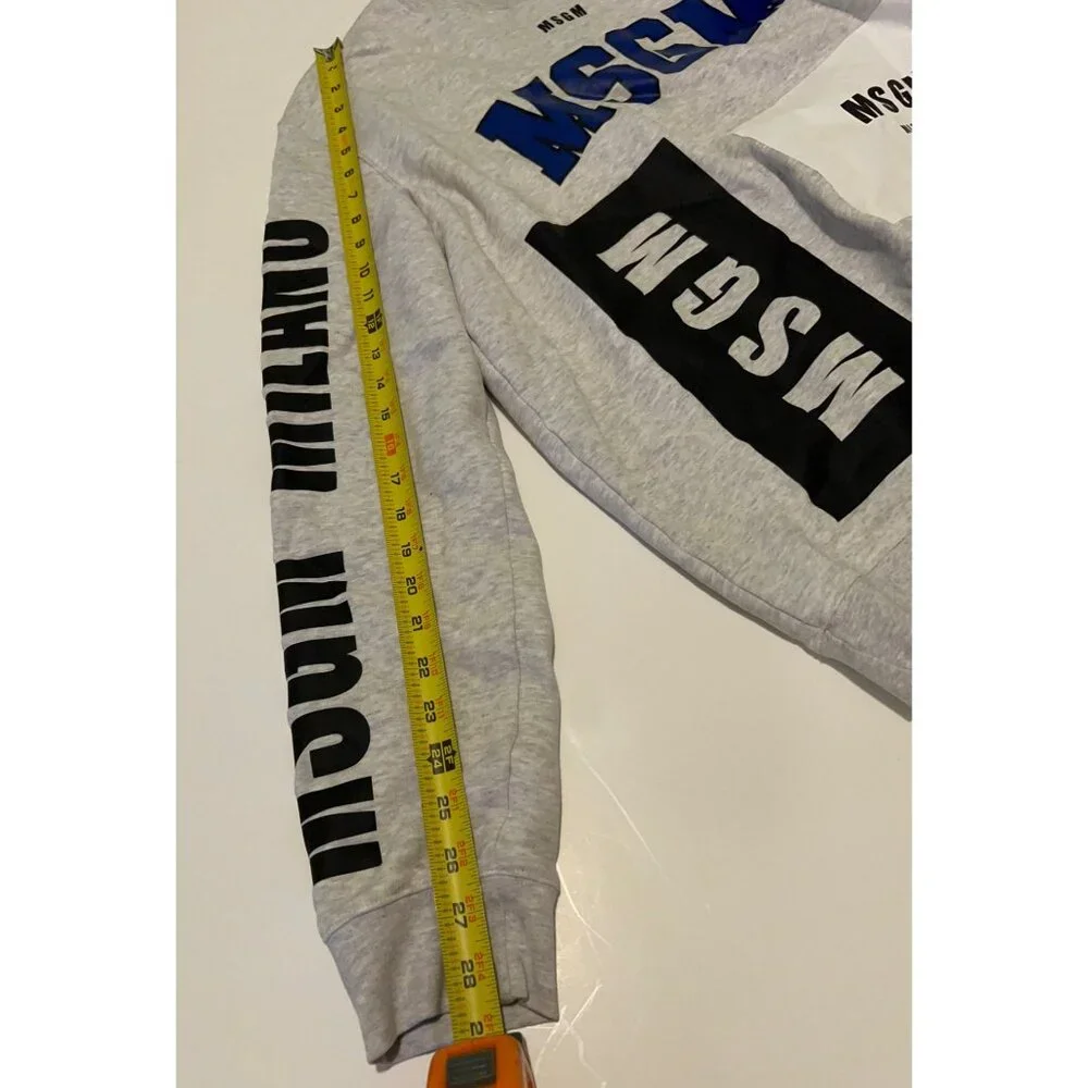 MSGM Milano Logo Sweatshirt Unisex Size M Pullover Crewneck Preppy Urban Hip Hop - Picture 4 of 8
